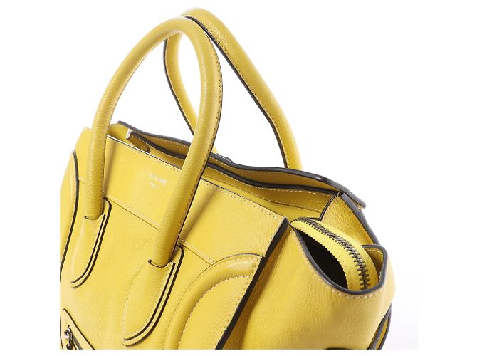 Céline Borsa a mano Celine Luggage Mini in pelle gialla Giallo - vista 3