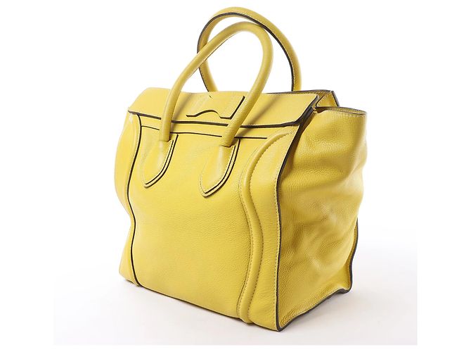 Céline Borsa a mano Celine Luggage Mini in pelle gialla Giallo - vista 4