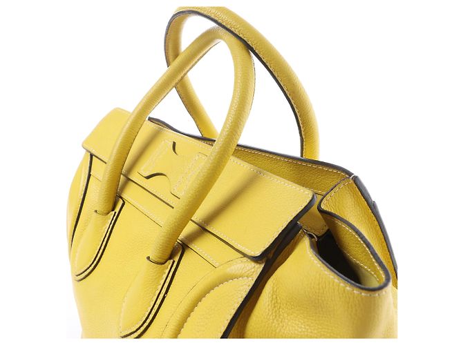 Céline Borsa a mano Celine Luggage Mini in pelle gialla Giallo - vista 5