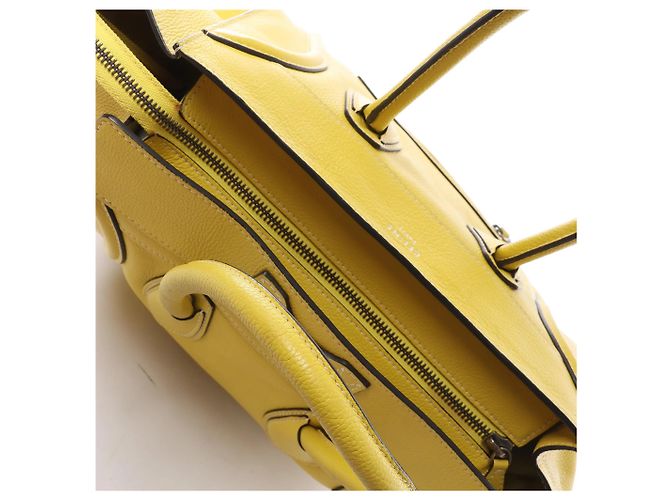 Céline Borsa a mano Celine Luggage Mini in pelle gialla Giallo - vista 7