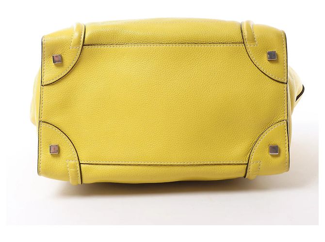 Céline Borsa a mano Celine Luggage Mini in pelle gialla Giallo - vista 8