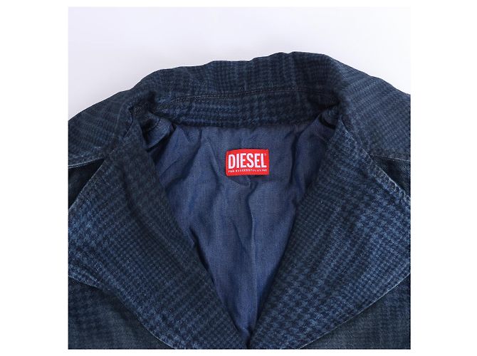Diesel DE-ALI-S GIACCA Cropped Denim Jacke in Navy Blue, Größe XL Marineblau - Ansicht 2