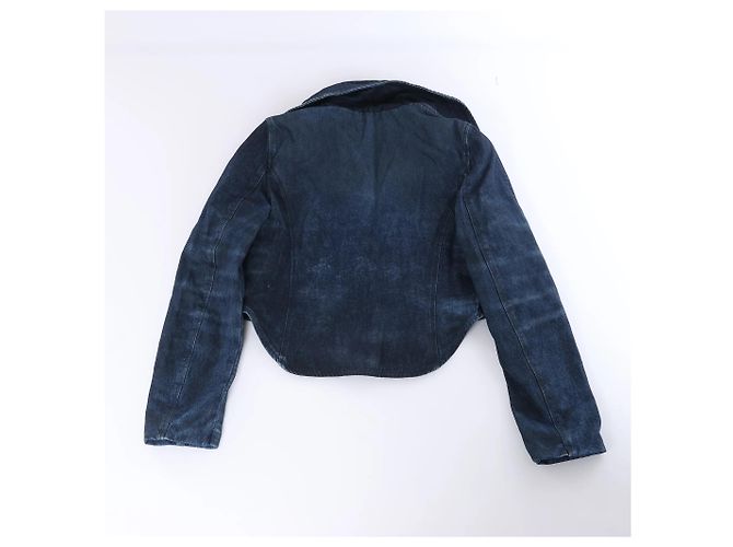 Diesel DE-ALI-S GIACCA Cropped Denim Jacke in Navy Blue, Größe XL Marineblau - Ansicht 5