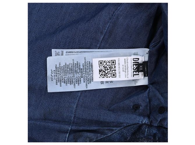 Diesel DE-ALI-S GIACCA Cropped Denim Jacke in Navy Blue, Größe XL Marineblau - Ansicht 8