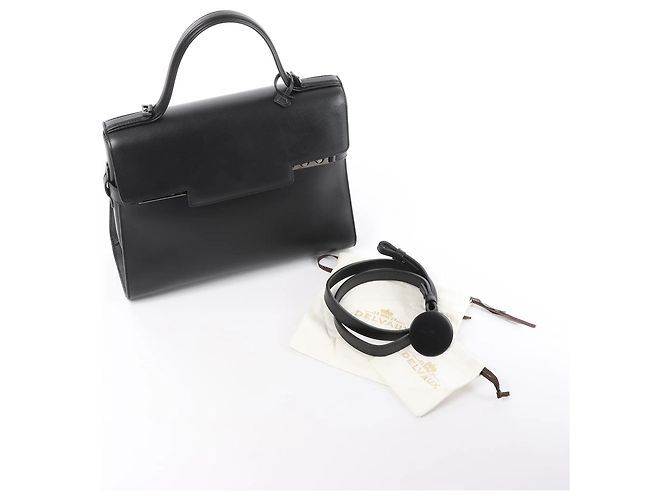 Borsa a mano 2Way Delvaux Tempête GM in pelle nera Beige - vista 15