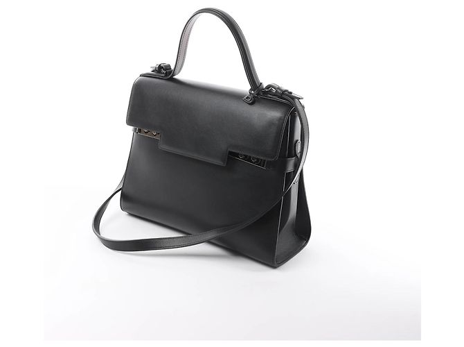 Borsa a mano 2Way Delvaux Tempête GM in pelle nera Beige - vista 2