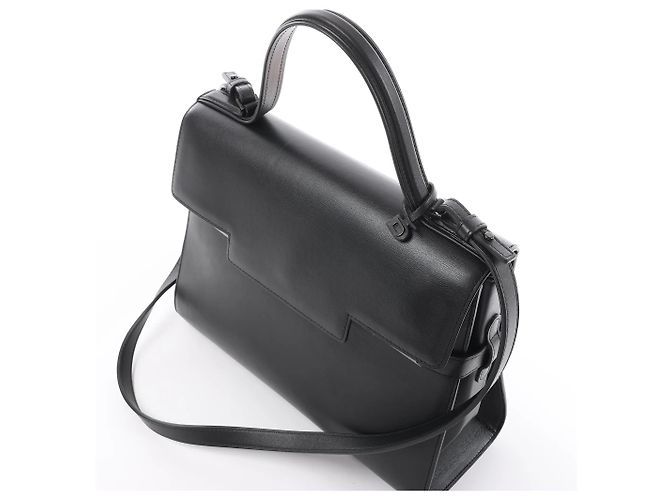Borsa a mano 2Way Delvaux Tempête GM in pelle nera Beige - vista 3