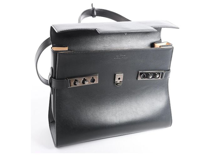 Borsa a mano 2Way Delvaux Tempête GM in pelle nera Beige - vista 9