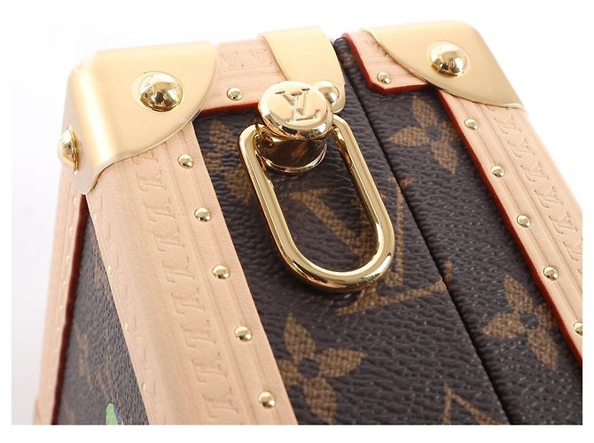 Borsa a mano Louis Vuitton x Takashi Murakami Mini Square Trunk in marrone M13127 Blu - vista 10