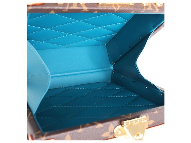 Borsa a mano Louis Vuitton x Takashi Murakami Mini Square Trunk in marrone M13127 Blu - vista 12