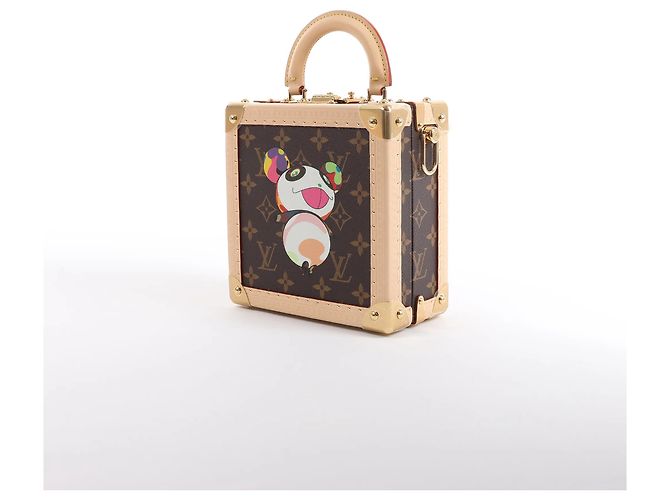 Borsa a mano Louis Vuitton x Takashi Murakami Mini Square Trunk in marrone M13127 Blu - vista 2