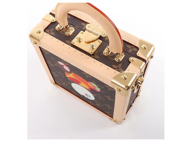 Borsa a mano Louis Vuitton x Takashi Murakami Mini Square Trunk in marrone M13127 Blu - vista 5