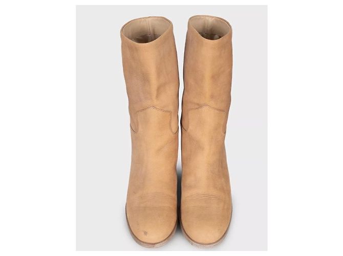Chanel Brown Leather Heeled Ankle Boots - Size 38.5 Pre-owned - view 2