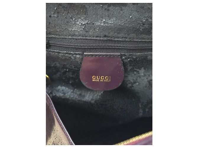 Gucci Vintage Bamboo Leder-Rucksack Lila - Ansicht 11