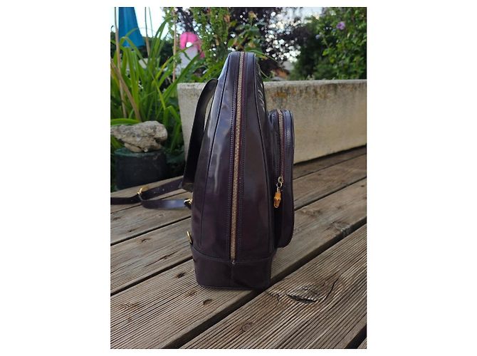 Gucci Vintage Bamboo Leder-Rucksack Lila - Ansicht 6