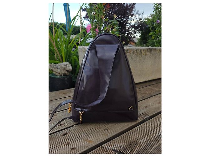 Gucci Vintage Bamboo Leder-Rucksack Lila - Ansicht 7