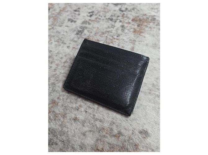 Miu Miu Tarjetero de piel negro con perla Plata - vista 3
