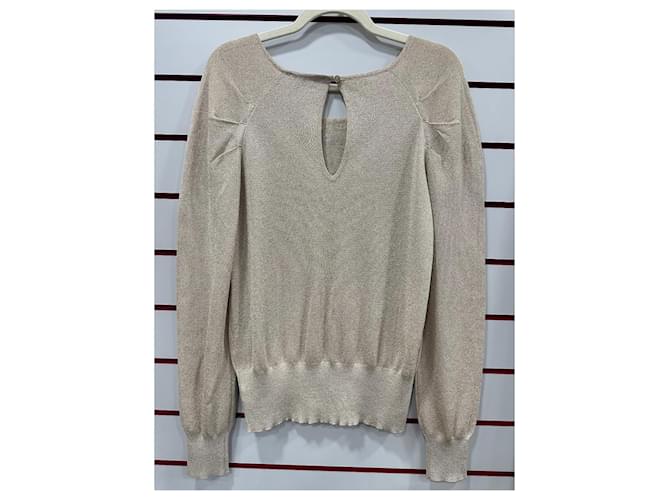 Zapa Paris goldener Metallic-Strickpullover - Ansicht 2