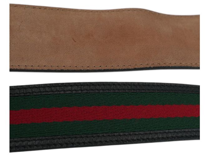 Gucci Brauner Ledergürtel Metallschnalle mit ineinandergreifendem GG-Logo 80/32 - Ansicht 4