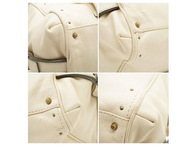 Chloé Paddington Handtasche Medium aus weißem Leder mit Fronttasche - Ansicht 5