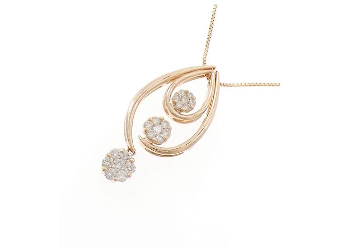 Autre Marque Collana Au750 2way Diamanti Rosa - vista 3