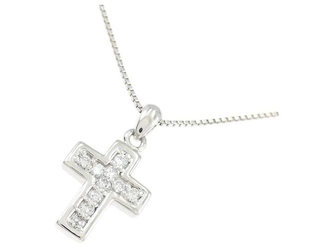 Autre Marque Collana a Croce con Diamanti Pt900/Pt850 Argento - vista 3