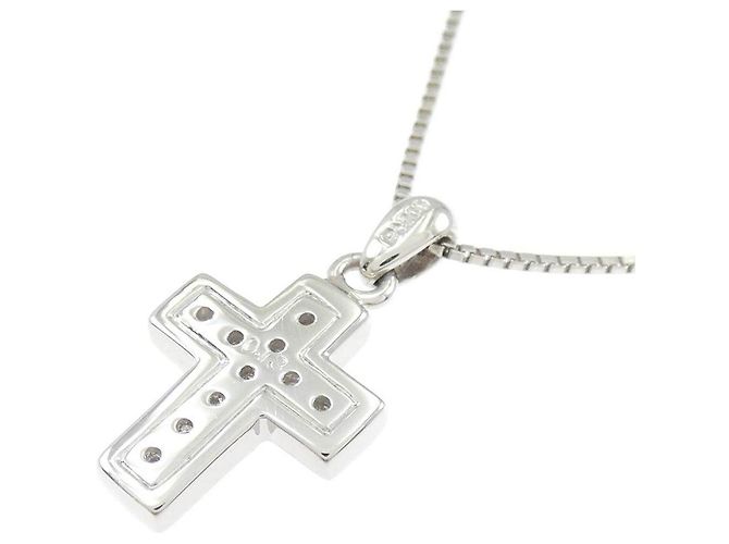 Autre Marque Collana a Croce con Diamanti Pt900/Pt850 Argento - vista 4
