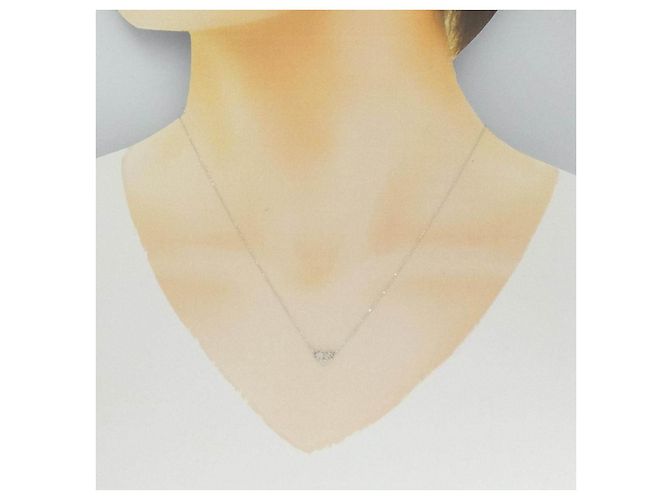 Autre Marque Collana Cuore con Diamanti Au750 Argento - vista 6