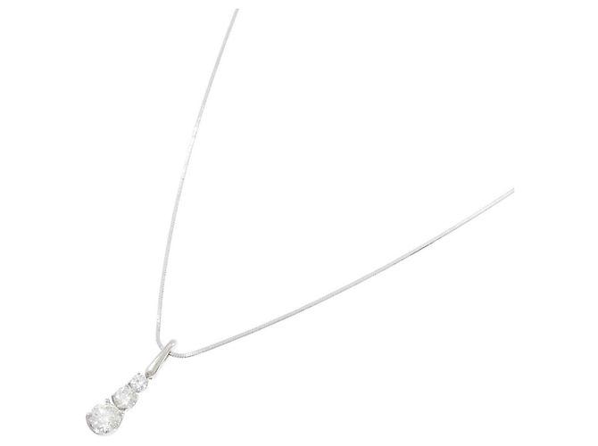 Autre Marque Collana in platino con tre diamanti Argento - vista 2