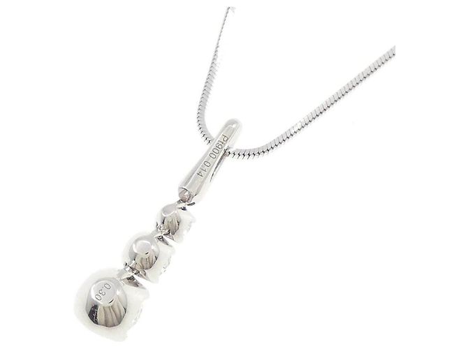 Autre Marque Collana in platino con tre diamanti Argento - vista 4
