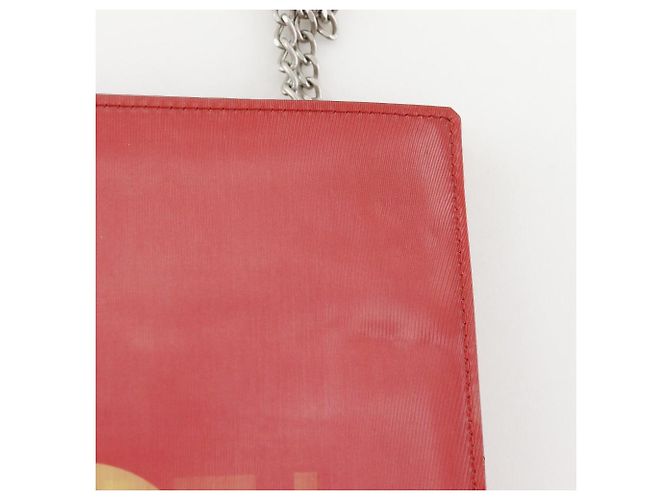 Borsa a tracolla Chanel Hologram Chain Borsa a tracolla in vinile Rosso - vista 13