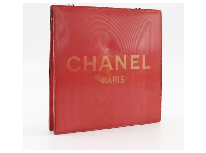 Borsa a tracolla Chanel Hologram Chain Borsa a tracolla in vinile Rosso - vista 3