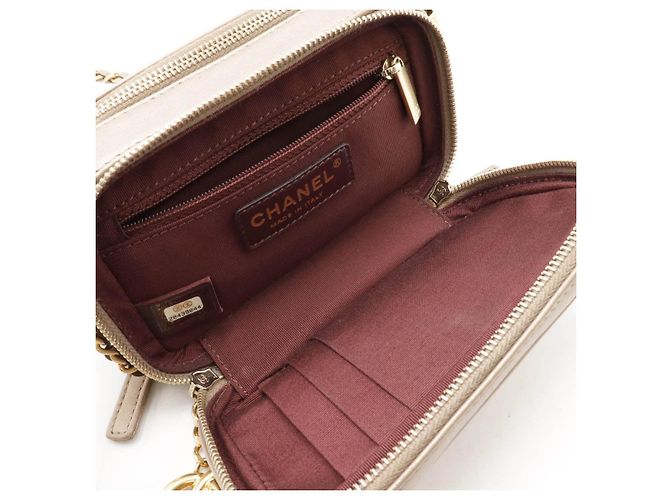 Camera Bolso de hombro de piel Chanel Coco Mark Dorado - vista 6