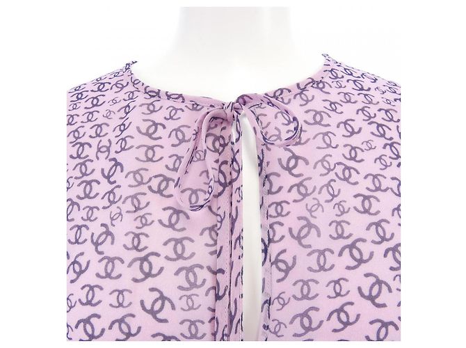 Top de seda Chanel Rosa - vista 6