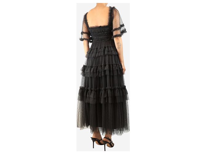 Needle & Thread Gestuftes Tüllkleid in Schwarz - size UK 8 - Ansicht 2