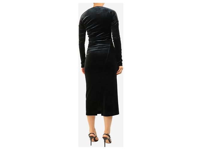 Totême Schwarzes Samtkleid mit langen Ärmeln - Größe S - Ansicht 2