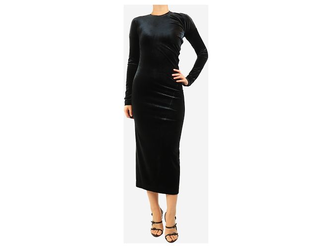 Totême Schwarzes Samtkleid mit langen Ärmeln - Größe S - Ansicht 3