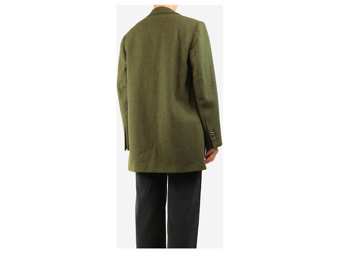 Autre Marque Blazer de tweed de lana verde - size UK 10 - vista 2