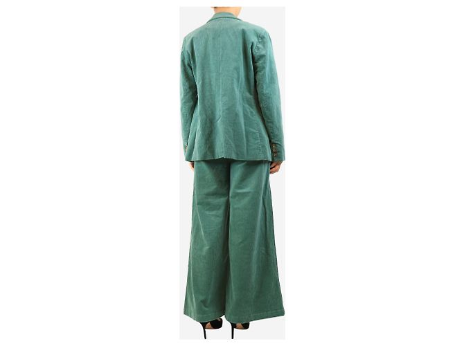 Autre Marque Set giacca e pantaloni in velluto a coste verde - size UK 10 - vista 2