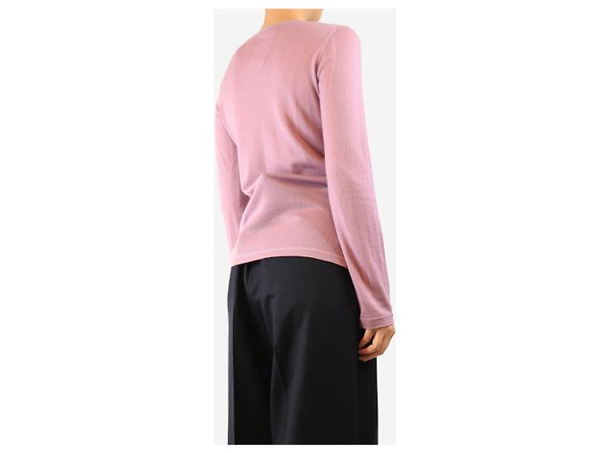 Loro Piana Lila Kaschmir-Oberteil mit langen Ärmeln - size UK 14 - Ansicht 2