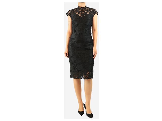 Staud Abito corto in pizzo nero a maniche corte - size UK 8 - vista 4