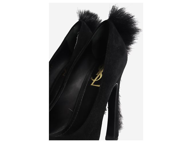 Saint Laurent Talons compensés en daim noir - taille EU 38 (UK 5) - vue 2