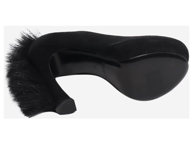 Saint Laurent Talons compensés en daim noir - taille EU 38 (UK 5) - vue 5