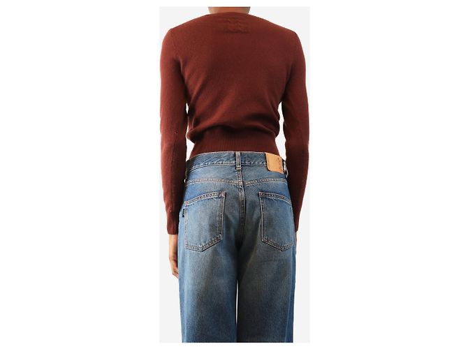 Paige Jeans Pullover mit Puffärmeln in Dunkelbraun - size XS - Ansicht 2