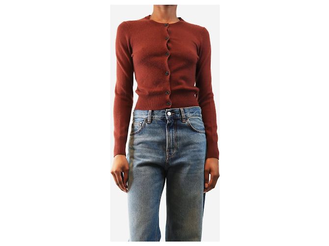 Paige Jeans Pullover mit Puffärmeln in Dunkelbraun - size XS - Ansicht 3