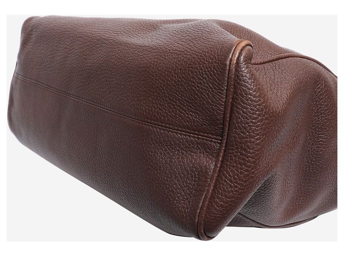 Giorgio Armani Borsa tote in pelle con struttura marrone - vista 3