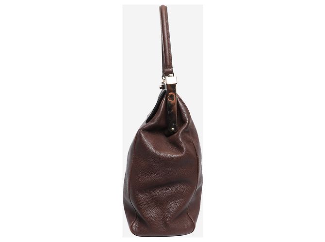 Giorgio Armani Borsa tote in pelle con struttura marrone - vista 7