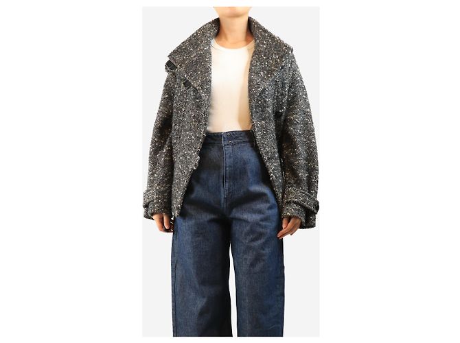 Isabel Marant Etoile Gürteljacke aus grauem Tweed - size UK 10 - Ansicht 3