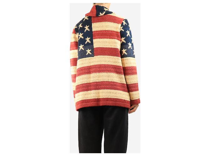 Ralph Lauren Mehrfarbiger Strickcardigan aus schwerem Material - Größe XL Mehrfarben - Ansicht 2