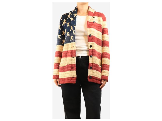 Ralph Lauren Mehrfarbiger Strickcardigan aus schwerem Material - Größe XL Mehrfarben - Ansicht 3
